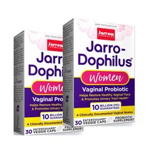Jarrow Formulas Jarro Dophilus Vaginal Probiotic Women 10 Billion 자로우 포뮬러스 자로 도피러스 여성 100억 30베지캡슐 1팩, 2개, 30개입