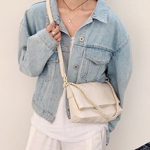 로로프렌즈 레더 체인 클러치 숄더백