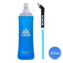 플라스크 휴대용 술병 aonijie 170ml 200ml 250ml 500mml 350ml 600ml running sport 자전거 soft water bottle 접는, 13.R450ML-straw