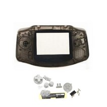 GameBoy Advance 게임 콘솔을위한 버튼 스크린 렌즈가있는 GBA 쉘 케이스의 오리지널 하우징 셸 세트, CHINA, Clear Black