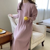 [스위트플러스] 임부복 링클프리 슬릿주름 에이라인 롱 원피스