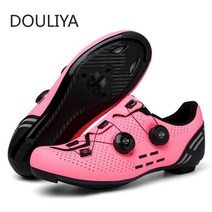 자전거신발 클릿 슈즈 사이클링신발 DOULIYA 사이클링 스니커즈 플랫 MTB 클리트 남성 스포츠 비포장 도로 자전거 부츠 스피드 레이싱 여성 신발 SPD 바이킹, [13] 48, [02] Pink  Road