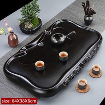 차판 다도 고급 흑단 차 거실 단단한 나무 트레이 장식 중국어 배수 유형 보드 홈 티 도구 테이블, 16.D3
