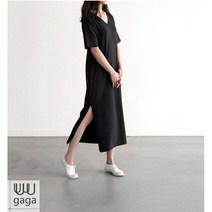 유유가가 여자 브이넥 모달 롱 프리사이즈 원피스