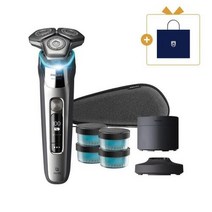 필립스 SkinIQ S9000 시리즈 전기 면도기 크롬 실버 충전 스탠드 세정액 1년 분량 S9973 63, 기본