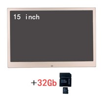 디지털액자 스마트액자 전자액자 15 인치 디지털 사진 프레임 알루미늄 합금 HD LED 전자 앨범 캘린더 비, 11 Gold  32G_01 EU 플러그, Silver 32G