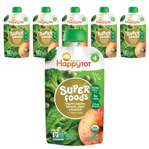 해피토트 슈퍼푸드 어린이 스무디 120g, 사과+시금치+완두콩+브로콜리+슈퍼치아, 6개