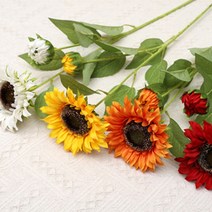 해바라기 조화 3color - 부케 실크플라워 인테리어 생화같은조화 쇼핑몰 꽃, 화이트
