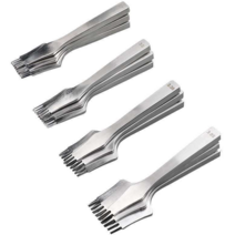 사선 치즐 마름 송곳 공방 소가죽 강철 그리프 공예, 3.85mm 2+5+10치아 세트
