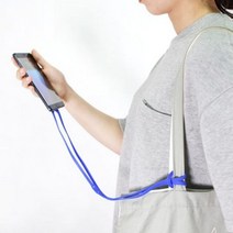 유럽 여행 필수품 도난방지 분실방지 실리콘 핸드폰줄 휴대폰줄 휴대폰 스트랩 소지품 분실방지 목걸이 남녀공용 유아 아동 어린이, 블루, 블랙