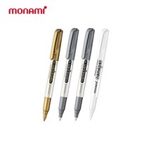 모나미 굵은글씨용 네임펜 금색 은색 흰색 세트, 1세트, 혼합4P(금1+은2+흰1)