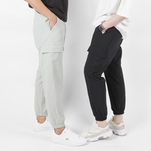 필나인 밴딩 레귤러핏 카고조거팬츠 빅사이즈 사방스판 카고바지 작업복바지 등산바지