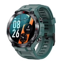등산 고도계시계 기압계 군인시계 GPS 위치 남자 스마트 워치 야외 스포츠 피트니스 슈퍼 긴 대기 Smartwat, 01 green