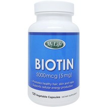 My Life 마이라이프 비오틴 5000 MCG 120 야채캡슐, 120정, 1병