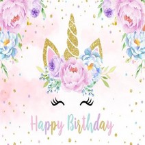 셀프 사진 촬영 포토 호환 유니콘 배경 소녀 생일 파티 장식 무지개 꽃 공주 베이비 샤워 배너, Vinyl---90x60cm+13