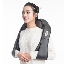 어깨온열찜질기 목어깨 전기찜질 깊은 열 안마 적외선 마사지기 u자형 전기 지압 목 뒤 어깨 몸 자동차/, 04 Black 3 button_01 UK plug