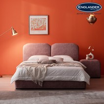 잉글랜더 마요 조야원단 패브릭 침대(Sweet Slumber 스탠다드 매트-Q), 마요 침대Q+스탠다드 매트Q, 프레임(모던핑크)+매트리스(다크그레이)