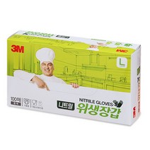 쓰리엠 니트릴 위생장갑 L, 화이트, 대(L), 1개