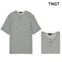 TNGT 95 사이즈 그레이 반버튼 면 티셔츠