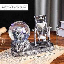 크리스탈 볼 모래 시계 시계 물 레트로 에펠 타워 퀵샌드 빛나는 스노우볼 유리 공 탁상 장식, 10.Sliver E