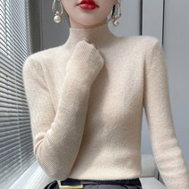 겨울 반폴라 니트 스웨터 긴팔 티셔츠 따듯한 겨울 레이어드 기본티 컬러풀 빅사이즈T21