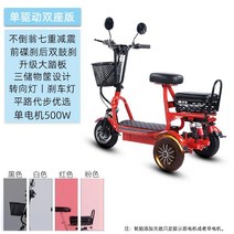 2인승 전기자전거 접이식 전동 48V 출퇴근 세발 유아동승 스쿠터 장보기용 자토바이, 2인승 허브 모터 30A 리튬 배터리(권장)