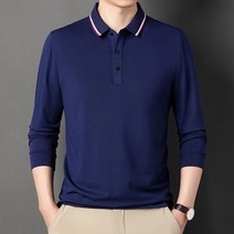 남성 티셔츠 가을 긴팔티셔츠 봄 옷깃 셔츠 남성 캐주얼 전경기 중년 및 주름 바닥 셔츠 한국 남성 긴팔 티셔츠 남성의 류