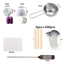 양초 만들기 용품 키트 DIY 수제 향기로운 양초 만들기 도구 왁스 녹는 재료 키트 아로마 테라피 양초 항아리 금형, 7, 7