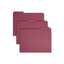 Smead 내부 파일 폴더 1/3컷 탭 레터 사이즈 다양한 기본 색상 박스당 100개 (10229) 341313, Maroon