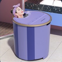 가정용 대형 욕조 프리미엄 바로 착 나혼자 한증 사우나 접이식 욕조 이동 접이식 욕조 의자 덮개세트, 퍼플