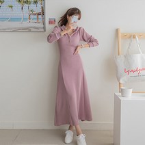 [나크21] 플레어 롱 후드원피스 DM21-O-38