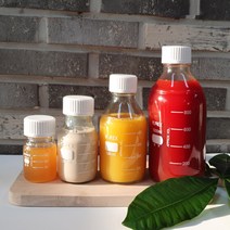 글라스락 눈금유리병 레트로 메저링 글라스보틀 4종 유리병 100ml(2개), 500ml/1개