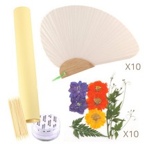 압화 조개부채(중) 10개 만들기세트 접착한지 K333 DIY 한지 미술 공예 재료