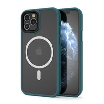 ISEE아이시 Apple 맥세이프 호환 아이폰12 휴대폰 케이스 측면TPU+뒷면PC 4종컬러 강력자석, 아이폰12Pro Max, 그린