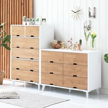 리빙인도무스 스칸디나비아 라인 5단 서랍장, 라인3단 라이트