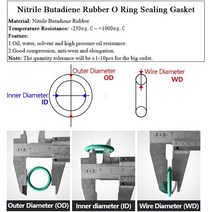 NBR O 링 씰 개스킷 두께 CS 2.5mm OD 6 ~ 190mm 니트릴 부탄올 고무 스페이서 오일 저항 와셔 둥근 모양, 01 2.4mm, 52 OD 58mm ID 53.2mm