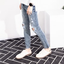 더간지 청바지 남자찢청 연청바지 무파진