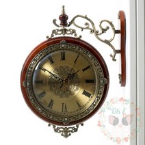 옥이드림 원목 양면 벽시계 거실시계 거실벽시계 미니벽시계