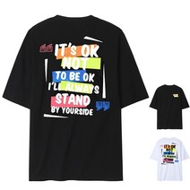(M~5XL) 오버핏 반팔티 남자 여자 빅사이즈 반팔 티셔츠_오케이