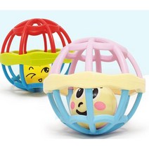 [해피타운] 딸랑이 써클볼 촉감완구 감각완구 딸랑이 치발기, 원색