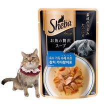 고양이 간식 쉬바 수제수프 40gx12개 참치 가다랑어포 수분보충 물 안먹는 고양이간식