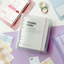 [잼스튜디오] A6 WIDE 6공 스퀘어 다이어리, 02 오로라화이트