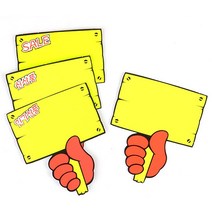 푯말손 쇼카드 6매 스티커_스탬프_라벨 상품진열, 인기상품_1개