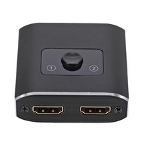 4K 60Hz HDMI 스위치 분배기 양방향 지원 HDTV PC용 4K 2K 수동 스위처, 55x54x21mm, 검은 색, 알루미늄 합금