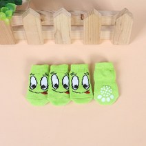 강아지 신발 애완 동물 니트 양말 귀여운 만화 미끄럼 방지 제품 S/M/L 개 다리 워머 4, [03] L, [04] Green