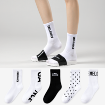 에멜강스 남자 여자 골지 스트릿 패션 양말 5켤레 세트