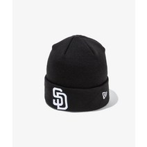 NEW ERA 무료반품 베이직 커프 샌디에이고 파드리스 비니 블랙 BASIC KNIT CUFF BEANIE BLACK SANDIAGO BLK 13338462