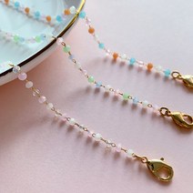 변색없는 써지컬 스틸 비즈 마스크 스트랩 크리스탈 비즈 체인 명품 마스크스트랩, 써지컬퍼플