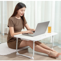 소형 침실 기숙사 침대 테이블 접이식 노트북 거치대, 화이트 60x40x28CM