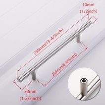 검은 황금 찬장 핸들 닦았 스테인레스 스틸 주방 캐비닛 도어 손잡이 가구 서랍 당겨 하드웨어 바 핸들, 협력사, 14인치 224mm